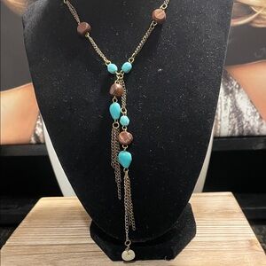 Elegant Turquoise and Brown Necklace